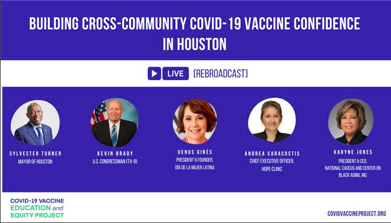 Desarrollando confianza en la vacuna contra COVID-19 entre comunidades en Houston, TX
