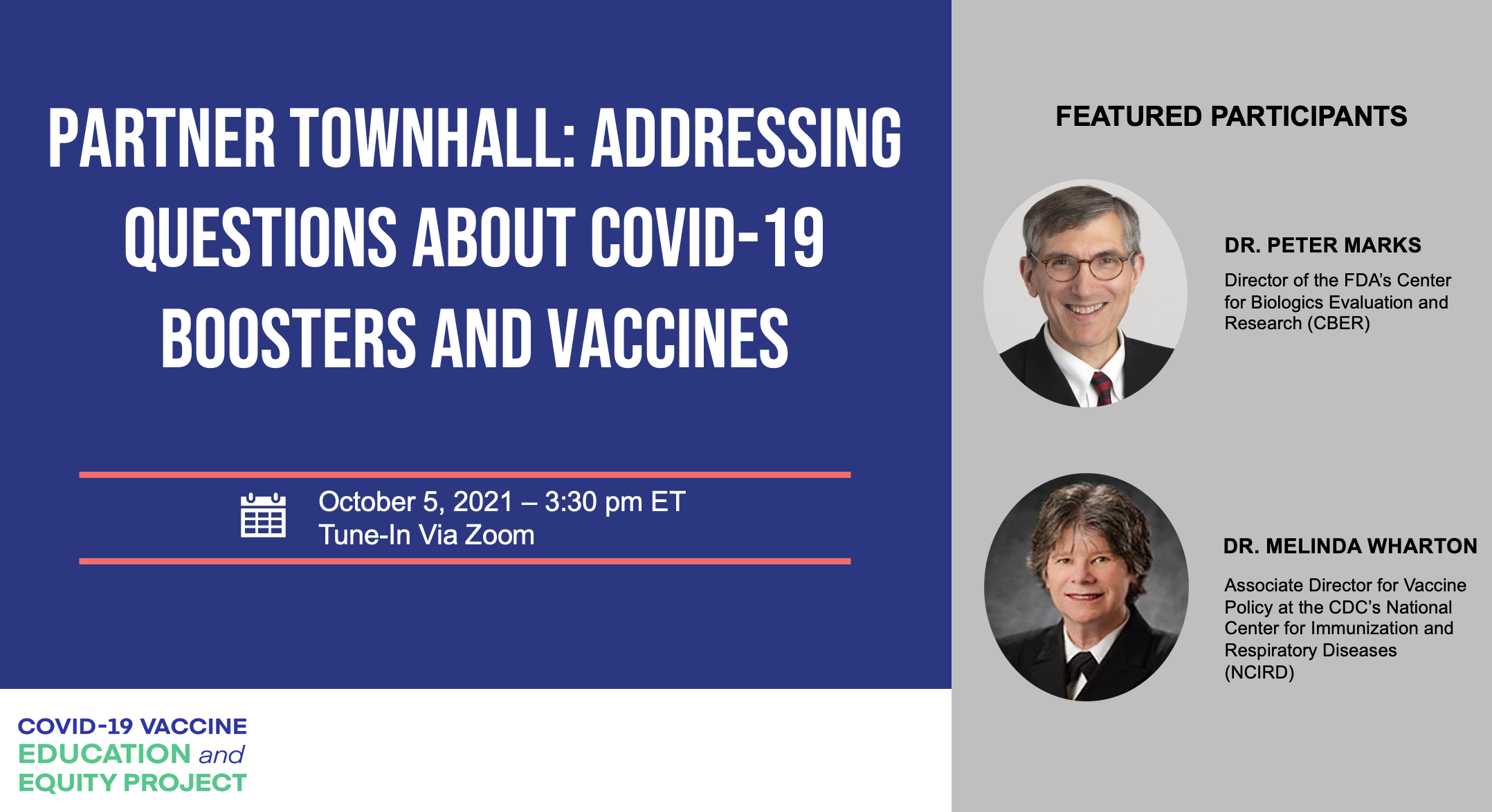Partner Townhall: Addressing Questions about COVID-19 Boosters and Vaccines